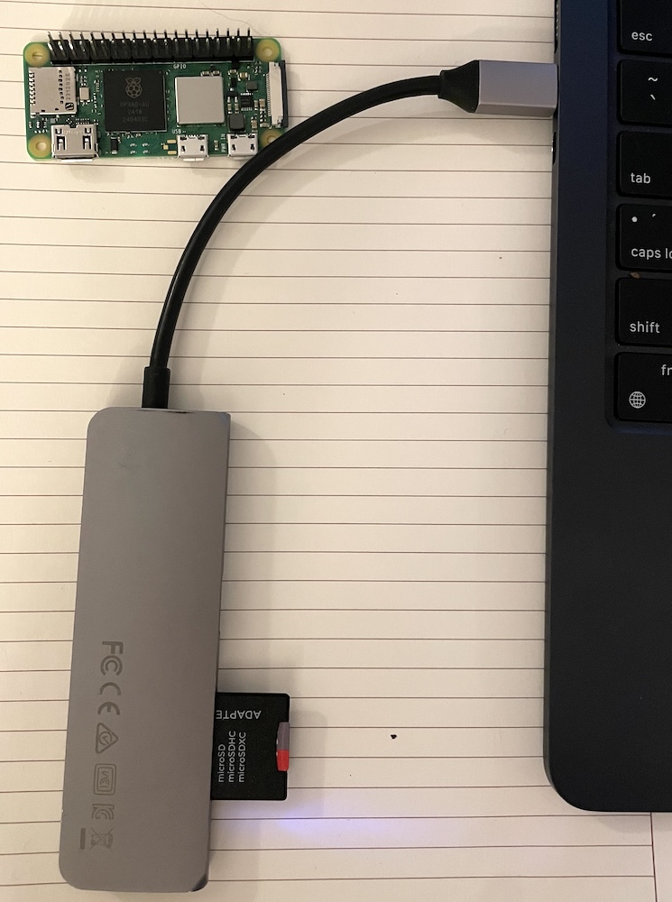 Photo of SD card in writer