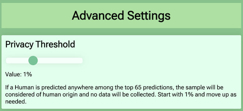 Screenshot of advanced settings