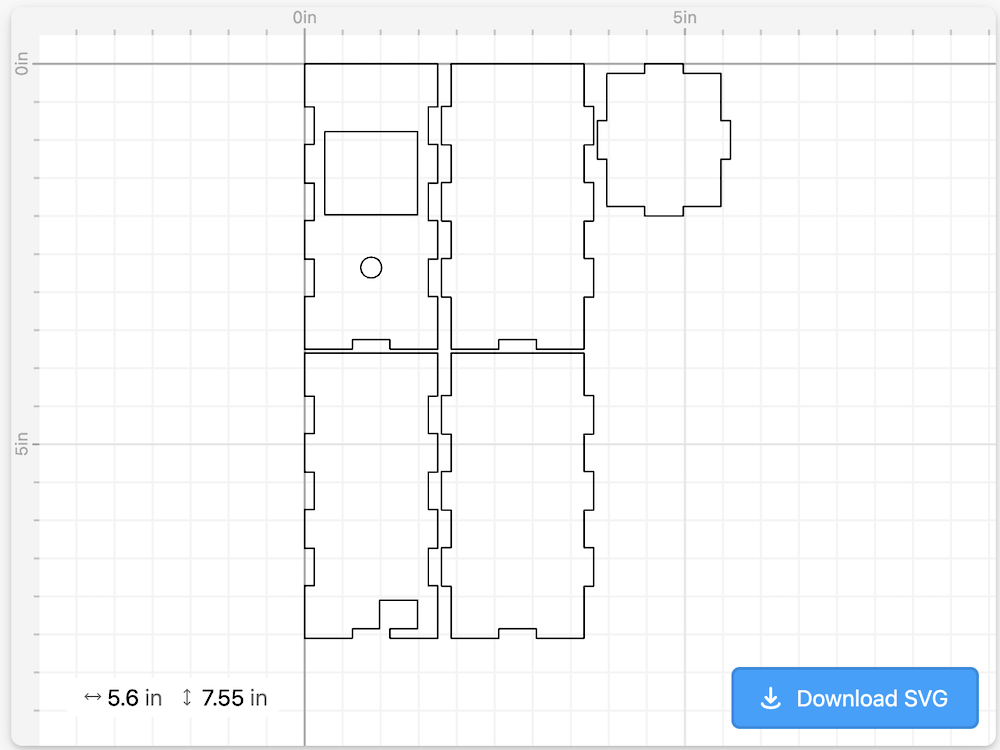 Vectorized layout of box to cut.