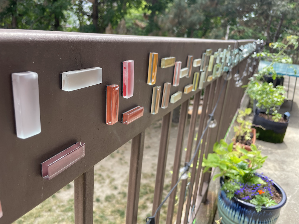 Close up of mosaic magnets