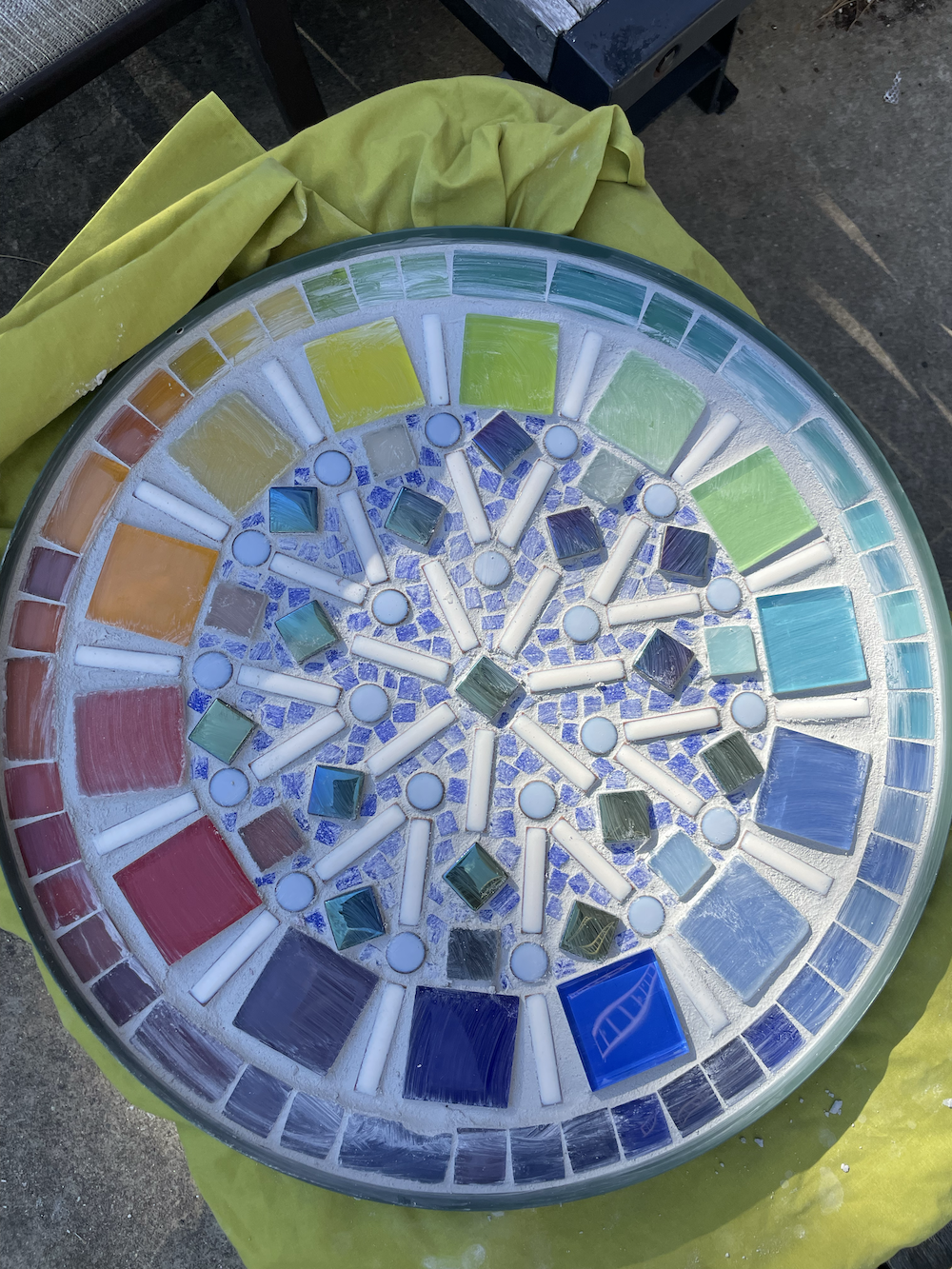 Photo of dried cement during grouting