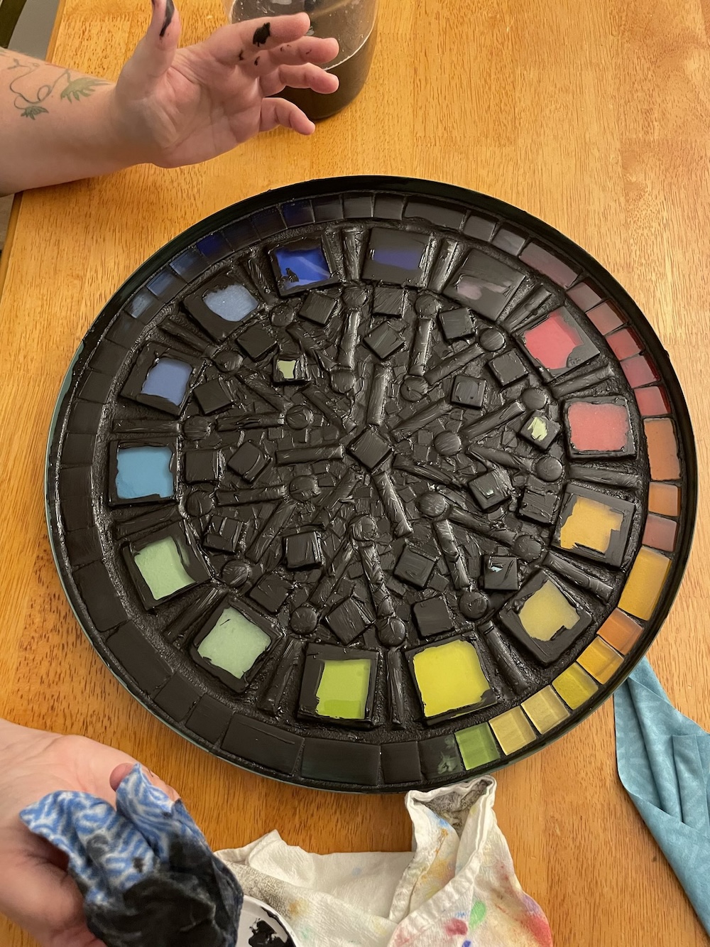 Photo of sloppy paint on tiles