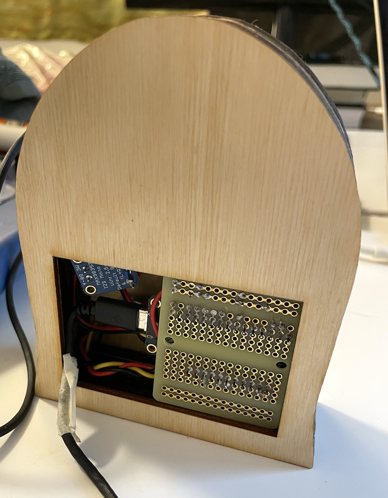 Photo of assembled speaker from the back