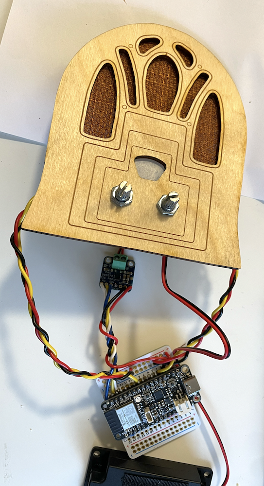 Photo of assembled hardware from the front