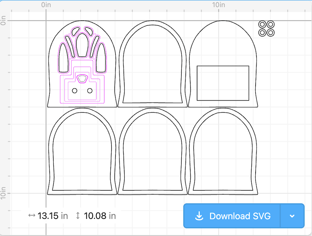 Vectorized layout of components to cut.